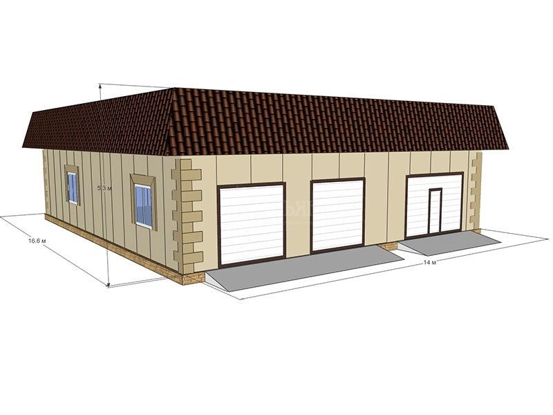 Планировка Грузовой гараж из сэндвич-панелей -  фото 1