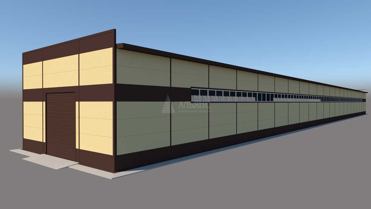 3D визуализация Производственное здание из сэндвич-панелей - фото 4