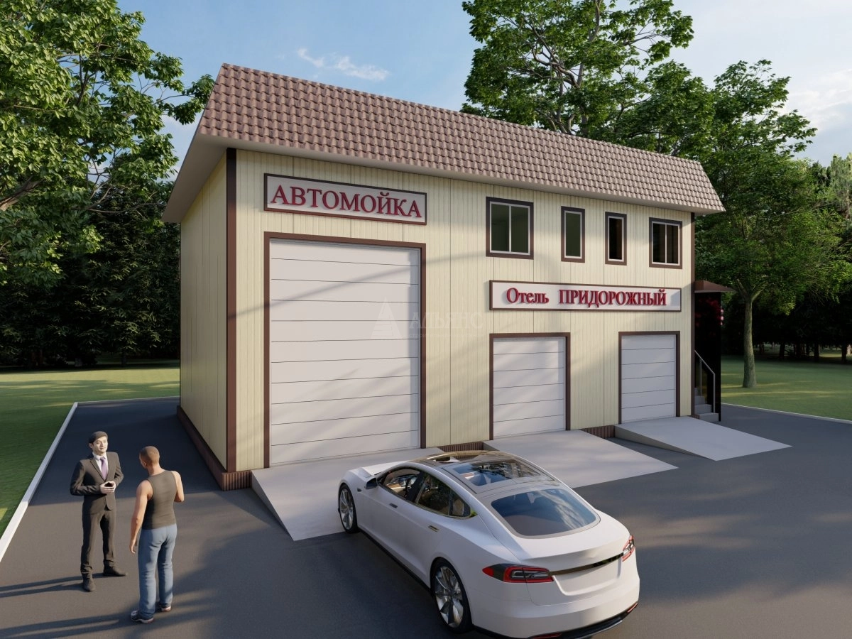 3D визуализация СТО из сэндвич-панелей - фото 5