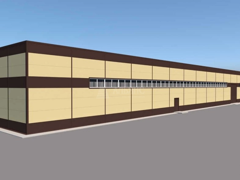 3D визуализация Производственное здание из сэндвич-панелей - фото 1